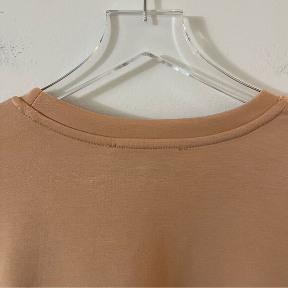 Magaschoni Modal Twist Front Long Sleeve Top - Lightweight Sweatshirt Tan Medium - Picture 9 of 10